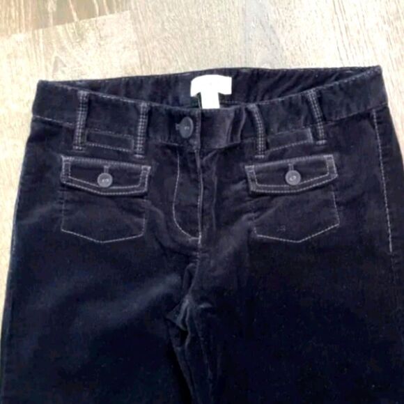 Ann Taylor's Loft jet black velvet feeling pants boot cut wide leg size 4 - Picture 2 of 7